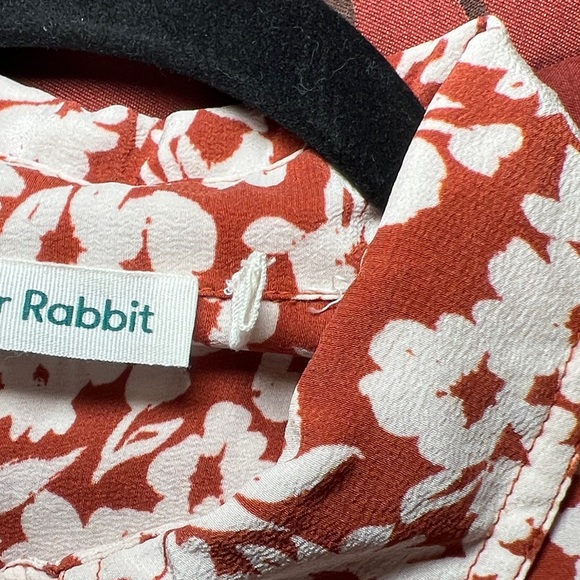 Roller Rabbit Rust/Orange and White Floral 3/4 Button Down Shirt size XS - Picture 13 of 13
